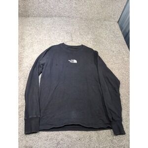 The North Face Mens Long Sleeve T-Shirt Black Cotton Logo Graphic Crew Neck S
